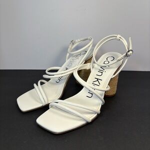 Calvin Klein Sizzle Strappy Chunky Heel Sandals Wmn’s Sz 9